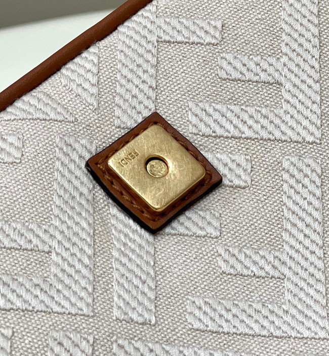 Fendi Baguette Chain FF fabric bag 8BR600A Beige