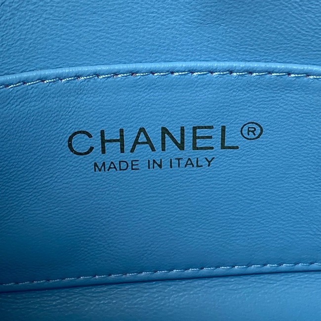 Chanel Shoulder Bag Grained Calfskin&Gold-Tone Metal AS3223 blue