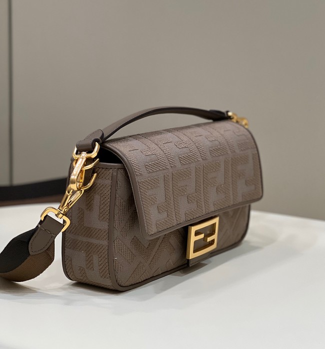 Fendi Baguette Chain FF fabric bag 8BR600A gray