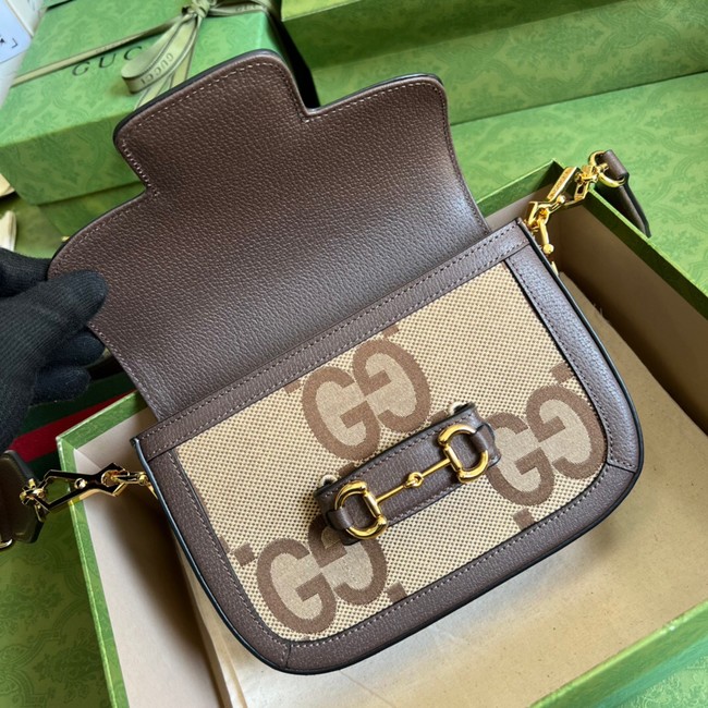 Gucci Horsebit 1955 jumbo GG mini bag 658574 brown