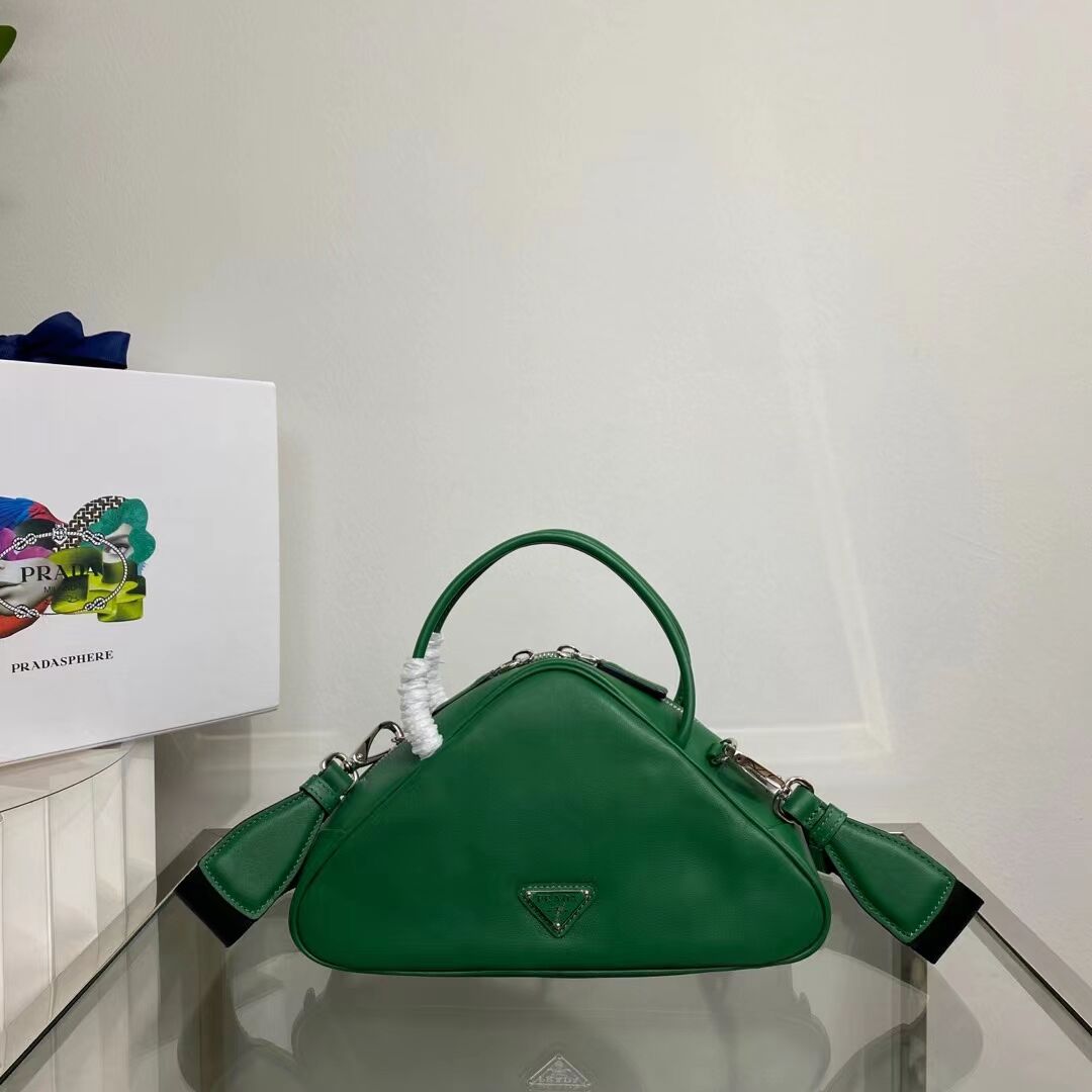 Prada Leather Triangle bag 1BB082 green