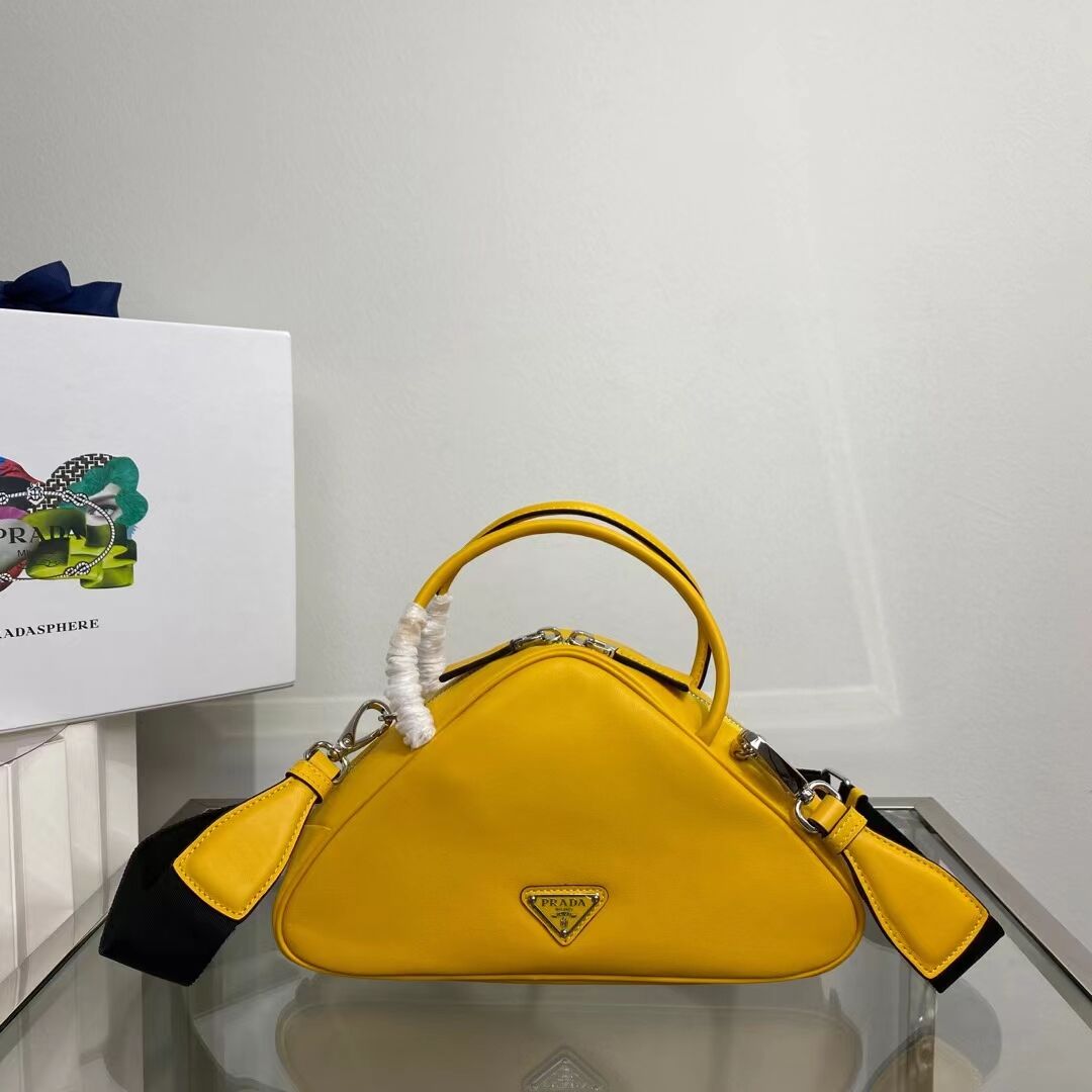 Prada Leather Triangle bag 1BB082 yellow