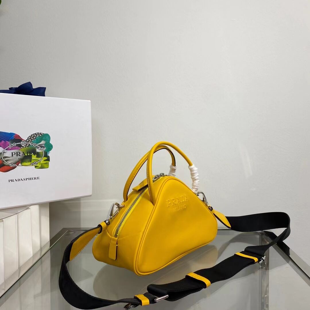 Prada Leather Triangle bag 1BB082 yellow