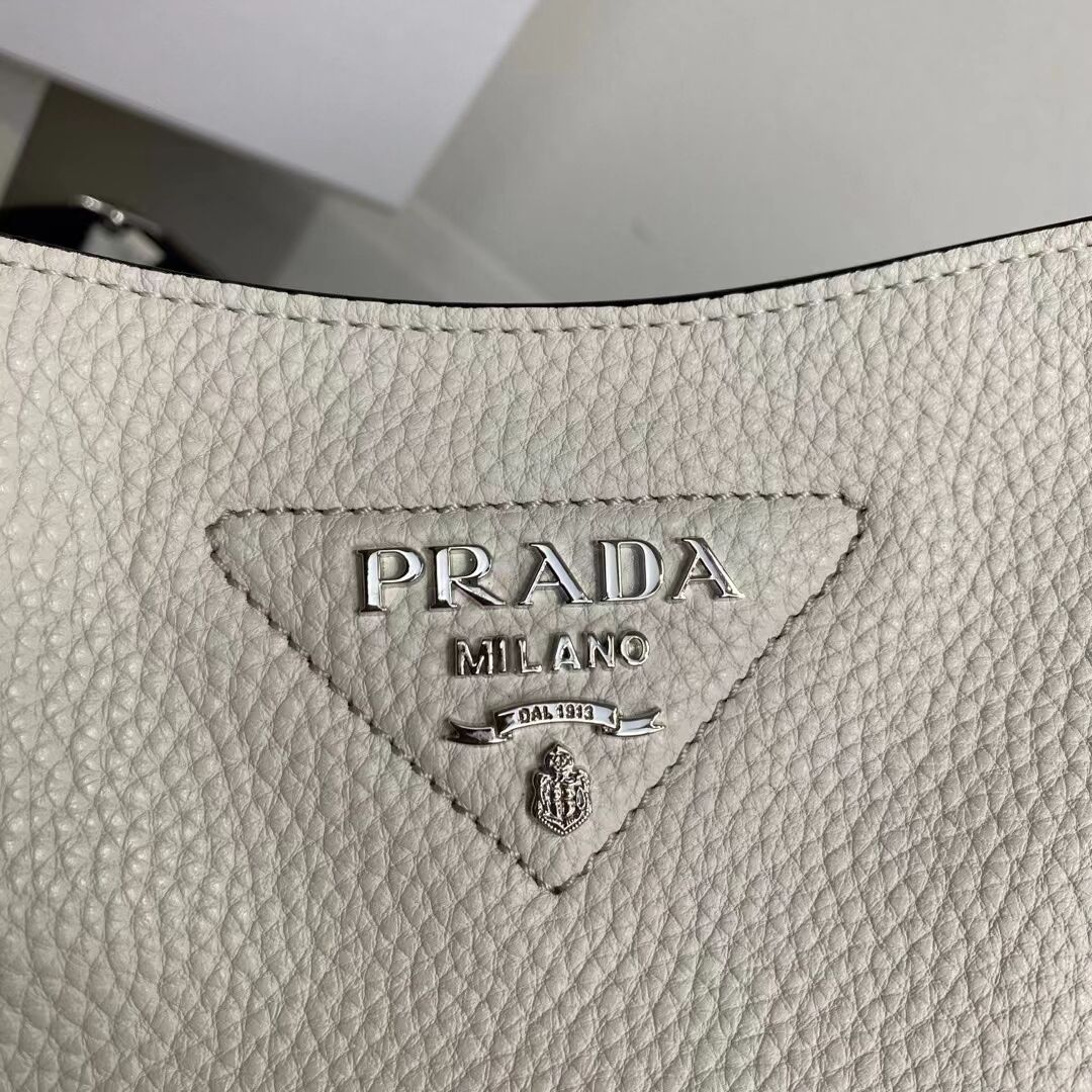 Prada Leather mini shoulder bag 1BH191 white