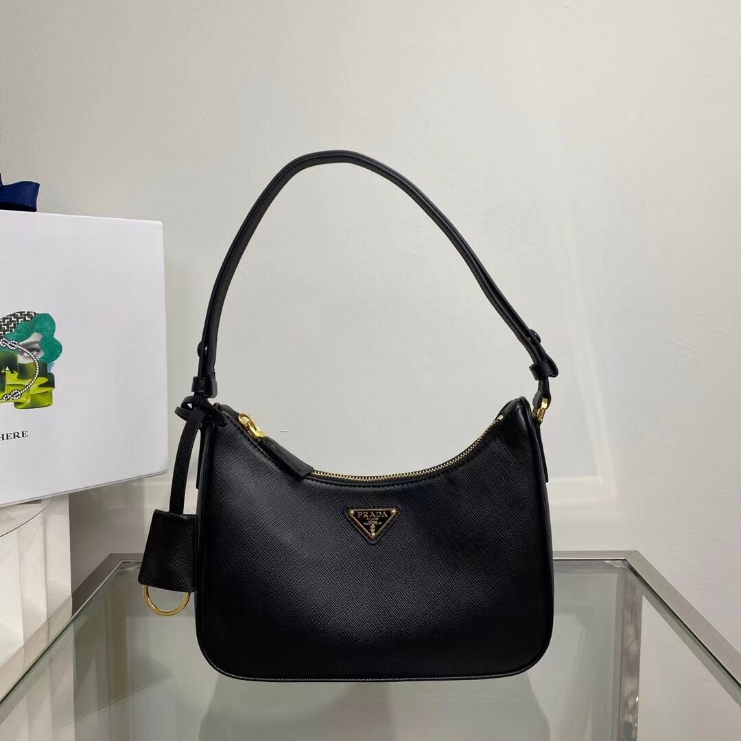 Prada Small Saffiano leather shoulder bag 1BD330 black