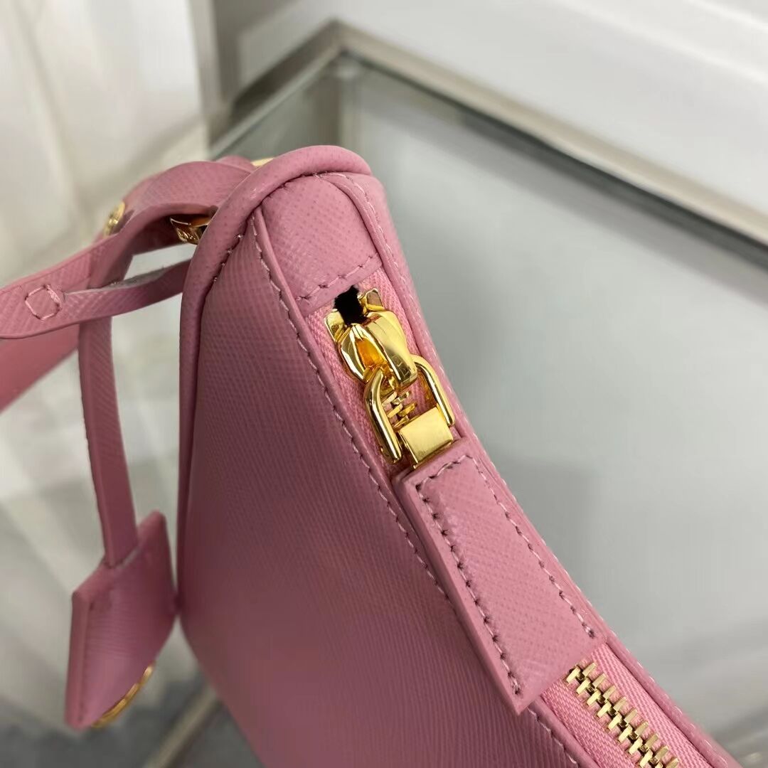 Prada Small Saffiano leather shoulder bag 1BD330 pink