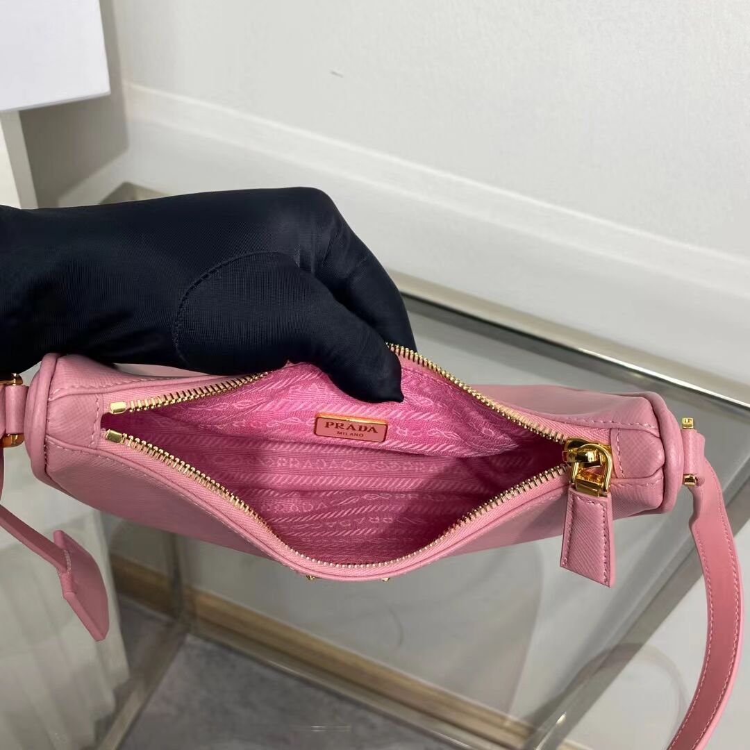 Prada Small Saffiano leather shoulder bag 1BD330 pink