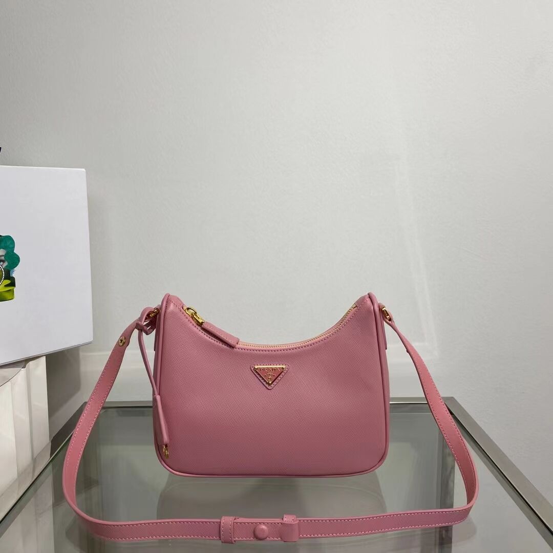 Prada Small Saffiano leather shoulder bag 1BD330 pink