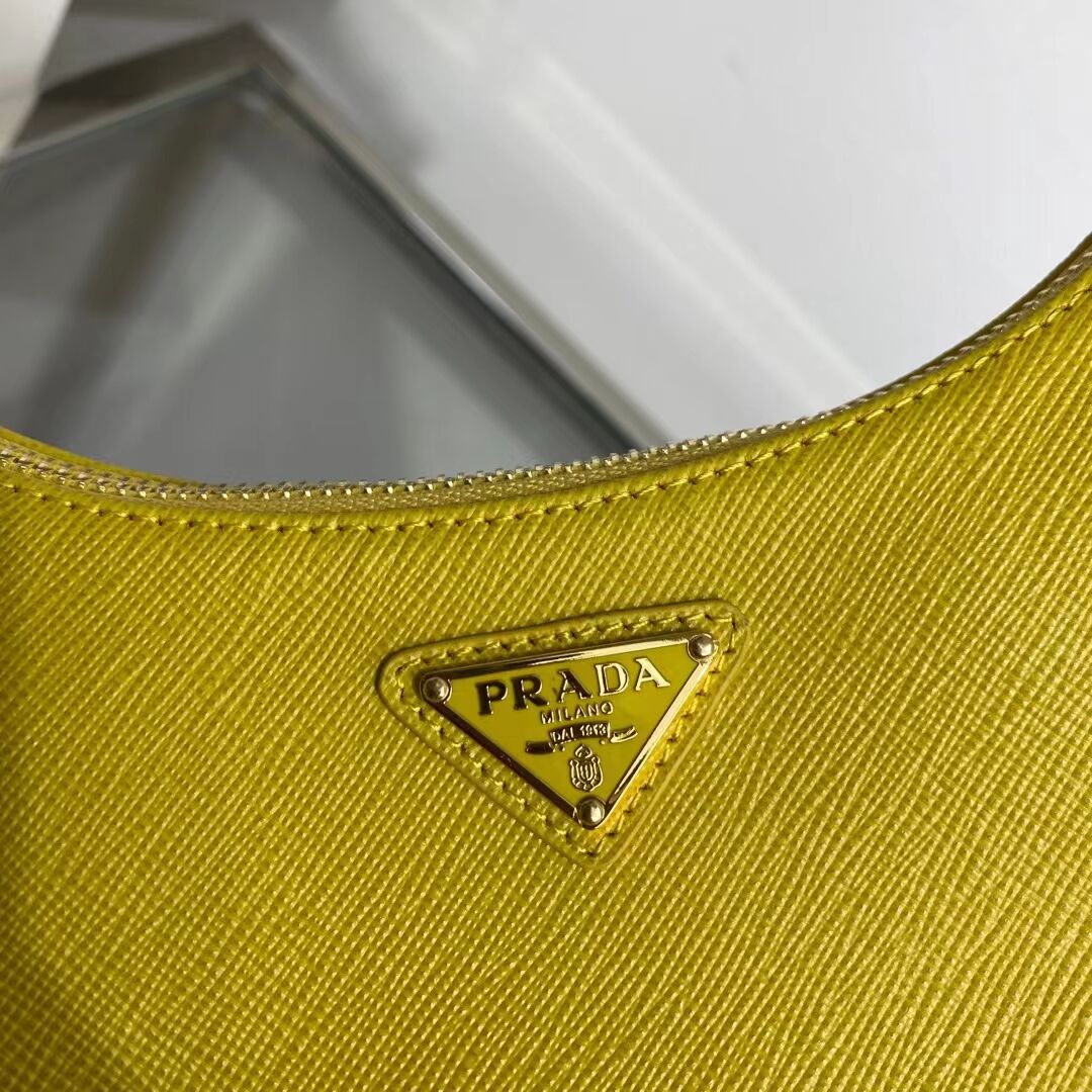 Prada Small Saffiano leather shoulder bag 1BD330 yellow