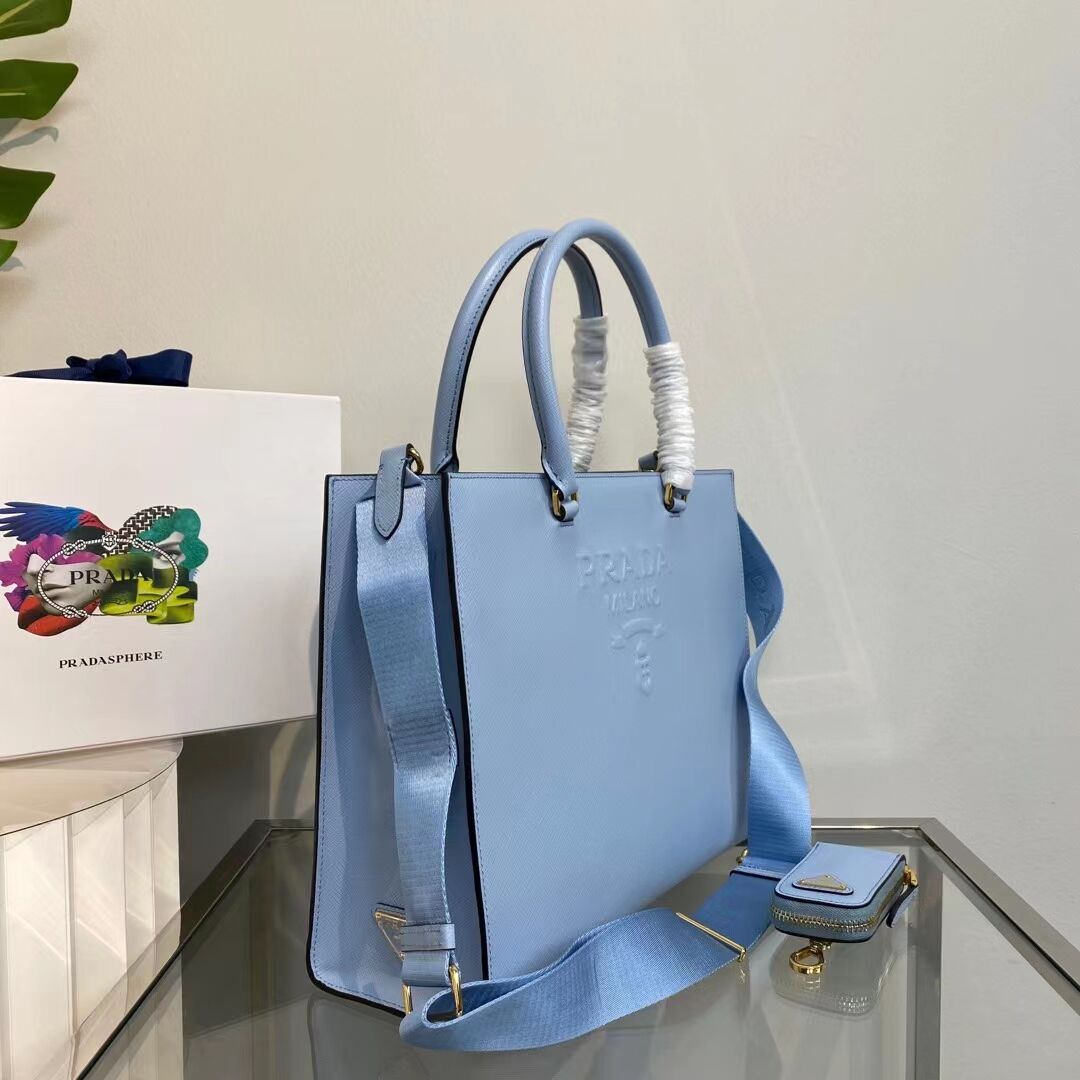 Prada Kristen Saffiano bag 1BD355 sky blue