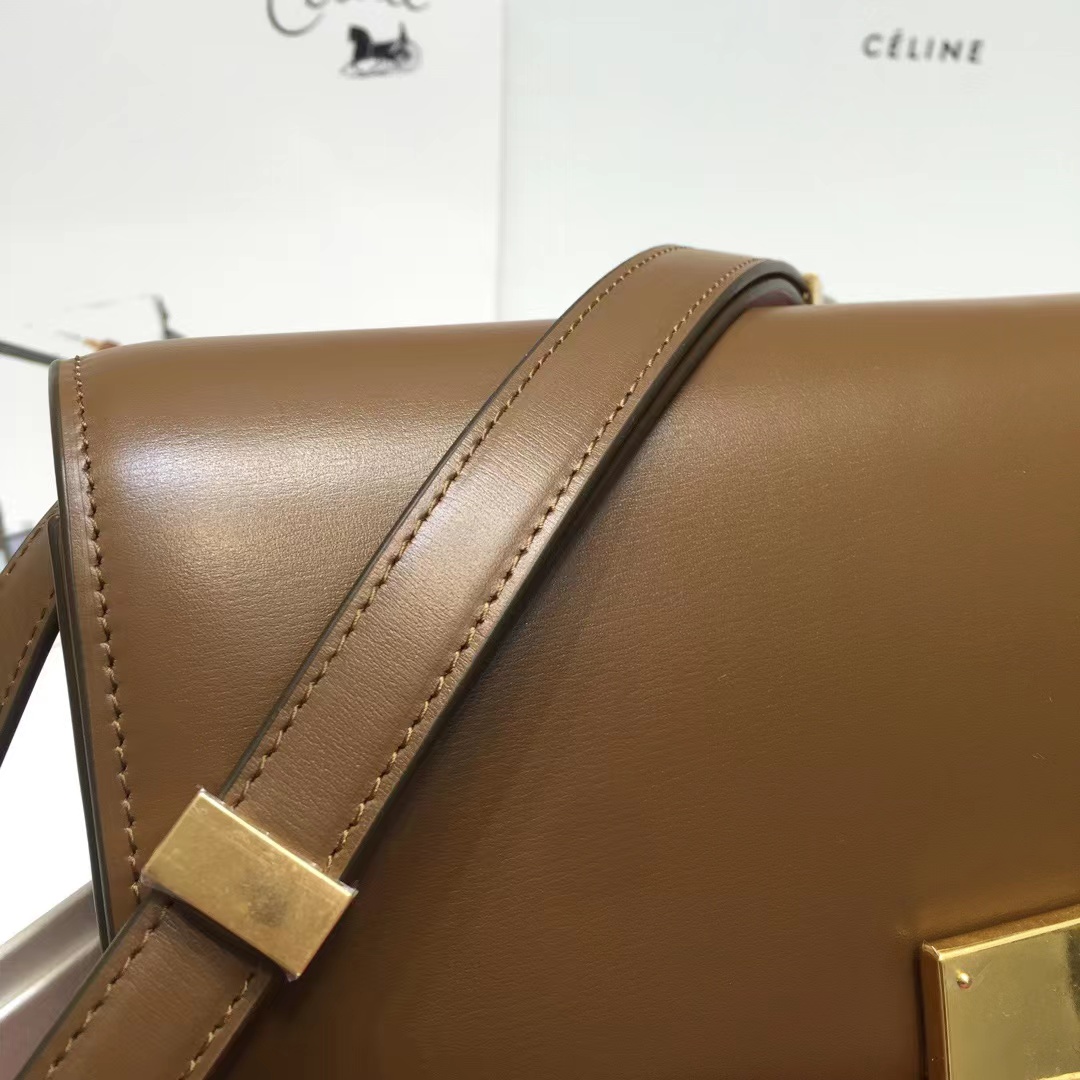 Celine MEDIUM CLASSIC BAG IN NATURAL CALFSKIN 189173 Khaki