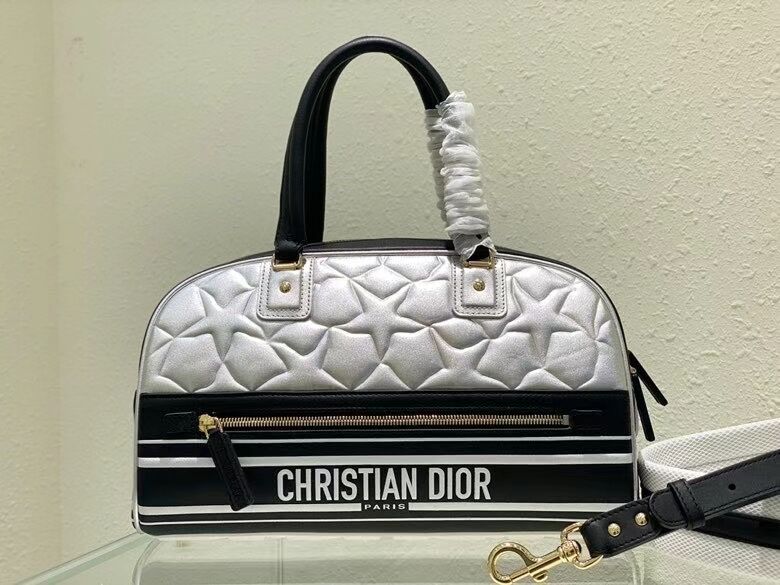 DIOR medium leather tote Bag C9189 silver