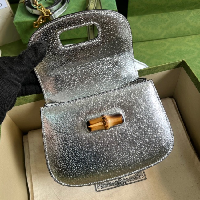 Gucci Mini top handle bag with Bamboo 686864 silver