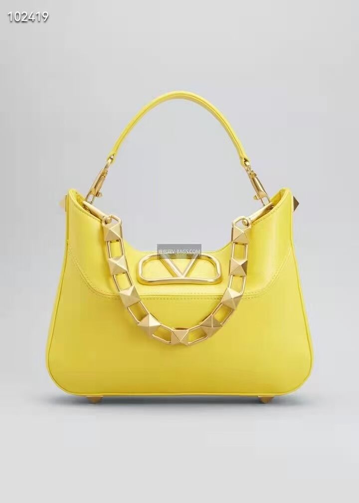 VALENTINO GARAVANI Loco Calf leather bag V2028 yellow