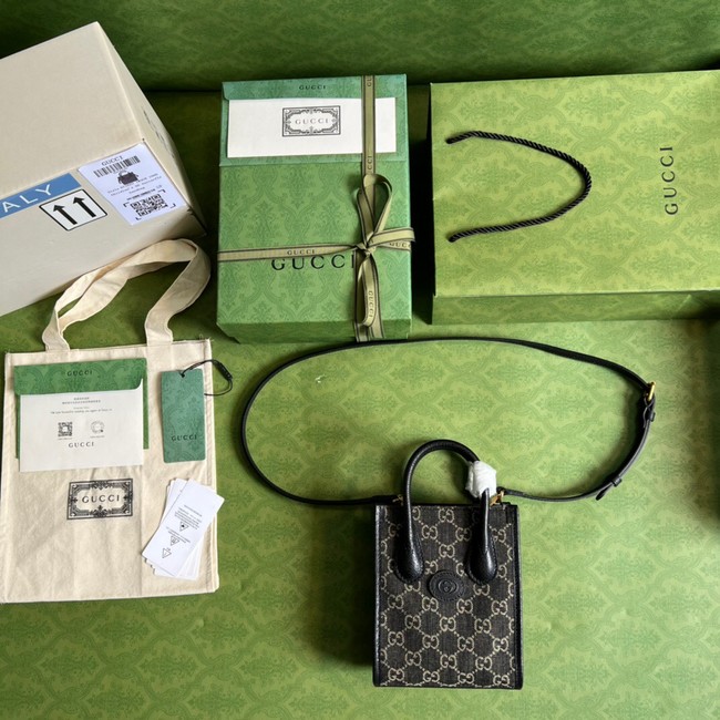 Gucci Mini tote bag with Interlocking G 671623 black