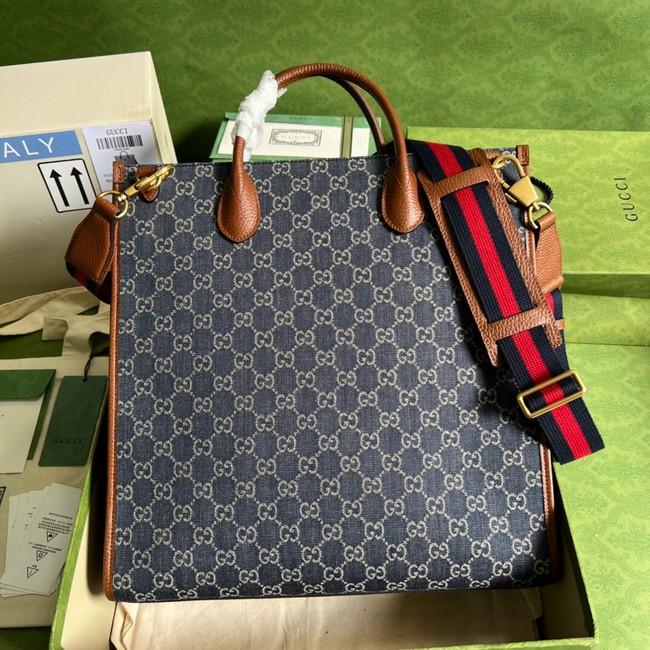 Gucci Medium tote with Interlocking denim G 674155 Blue