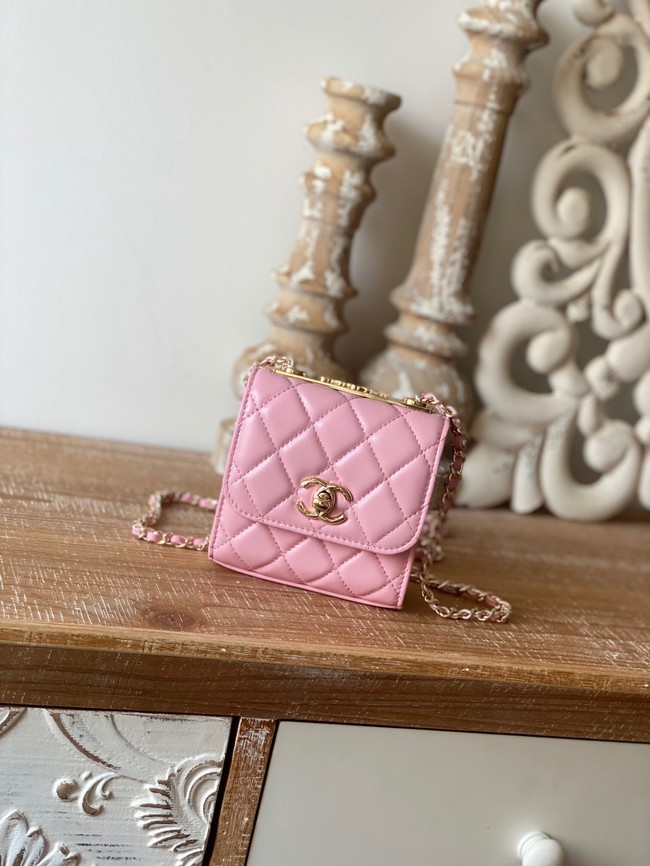 Chanel mini Shoulder Bag Lambskin & Gold-Tone Metal 88631 pink