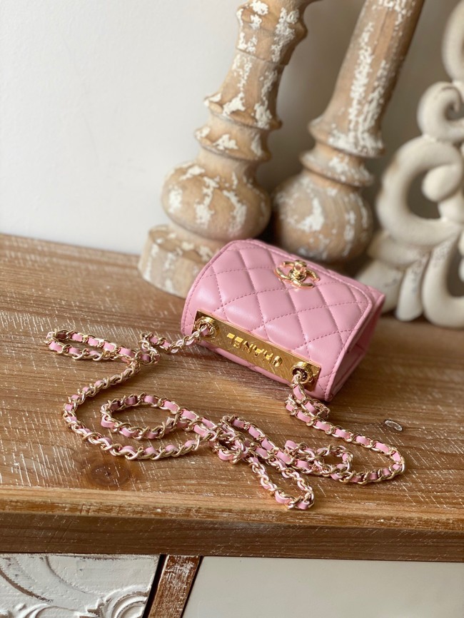 Chanel mini Shoulder Bag Lambskin & Gold-Tone Metal 88631 pink