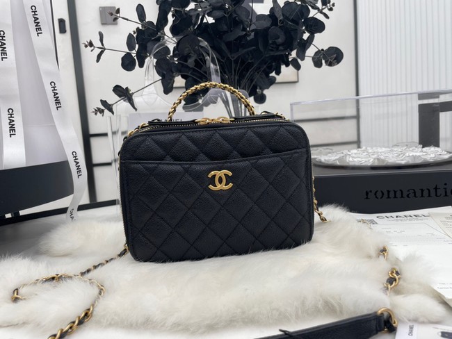 CHANEL HANDBAG Grained Calfskin&Gold-Tone Metal AP3222 black