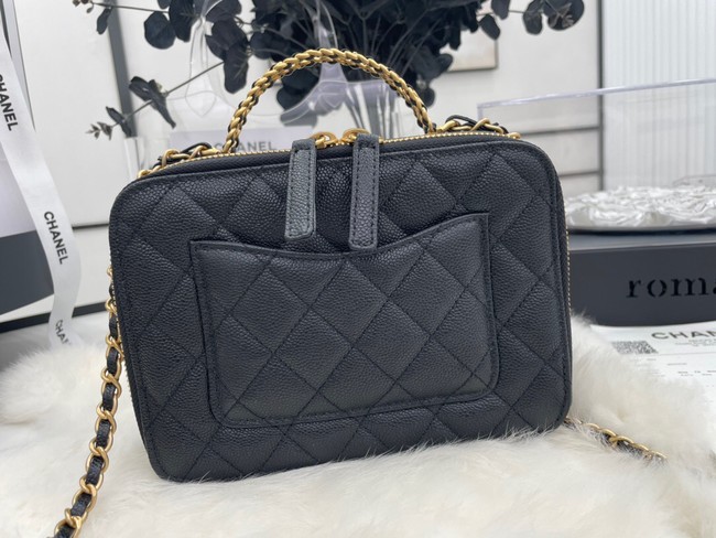 CHANEL HANDBAG Grained Calfskin&Gold-Tone Metal AP3222 black