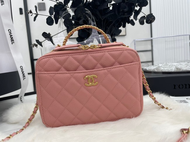 CHANEL HANDBAG Grained Calfskin&Gold-Tone Metal AP3222 pink