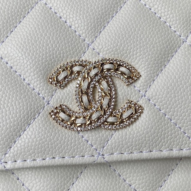 Chanel Grained Calfskin small Shoulder Bag AP2734 white