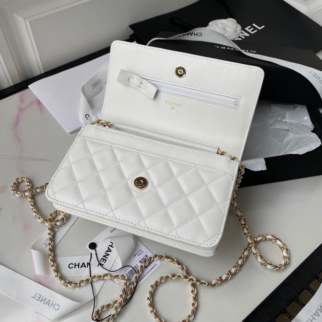 Chanel Grained Calfskin small Shoulder Bag AP2734 white