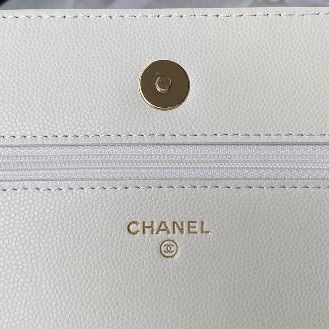 Chanel Grained Calfskin small Shoulder Bag AP2734 white