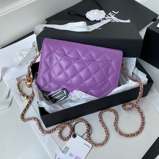 Chanel Lambskin Flap Shoulder Bag AP1450 Purple