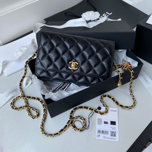 Chanel Lambskin Flap Shoulder Bag AP1450 black