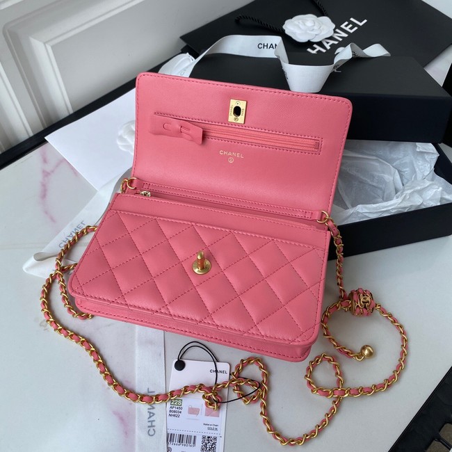 Chanel Lambskin Flap Shoulder Bag AP1450 pink