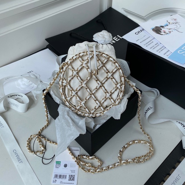 Chanel Lambskin Shoulder Bag AP2685 white