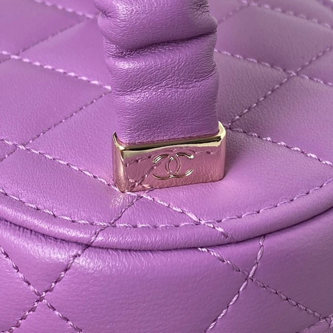 Chanel lambskin top handle bag AP2730 Purple