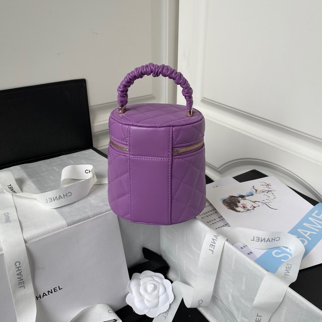 Chanel lambskin top handle bag AP2730 Purple