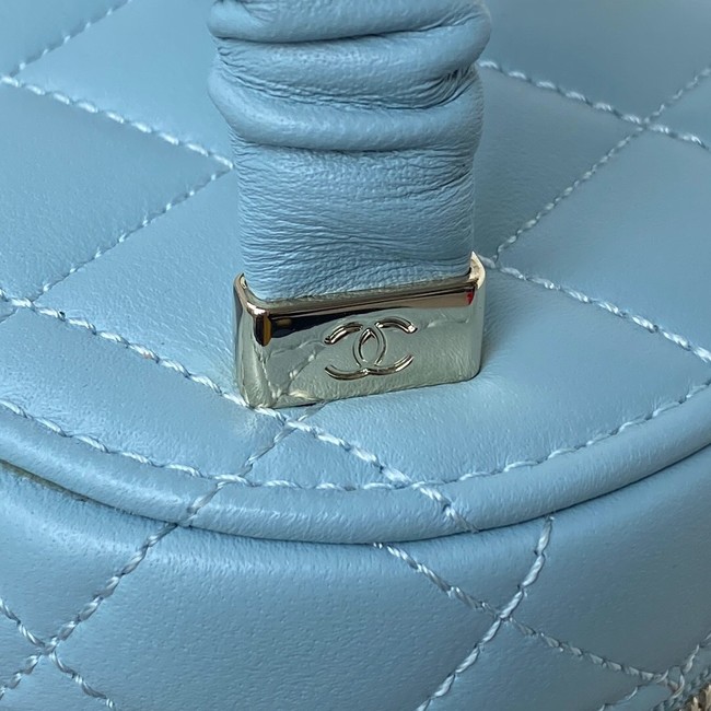Chanel lambskin top handle bag AP2730 blue