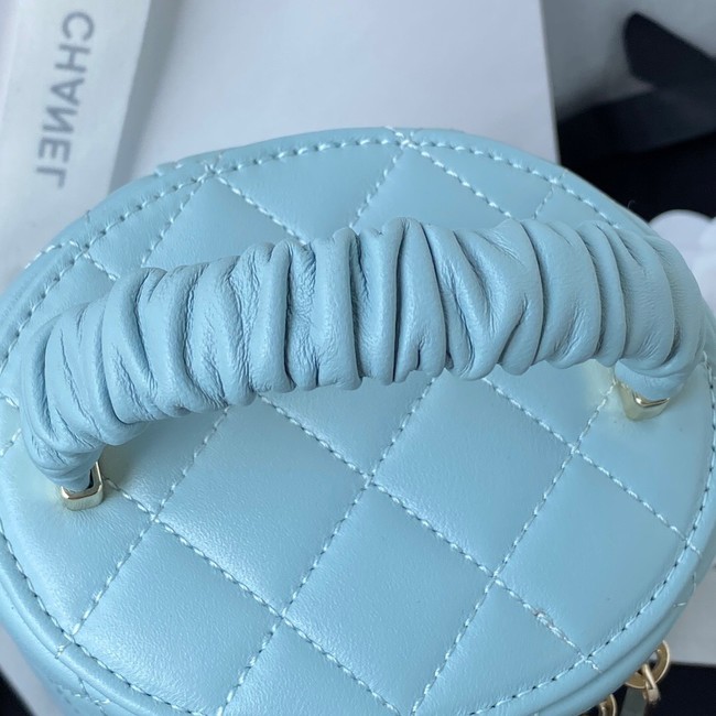 Chanel lambskin top handle bag AP2730 blue