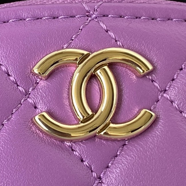 Chanel lambskin top handle bag AP27301 Purple