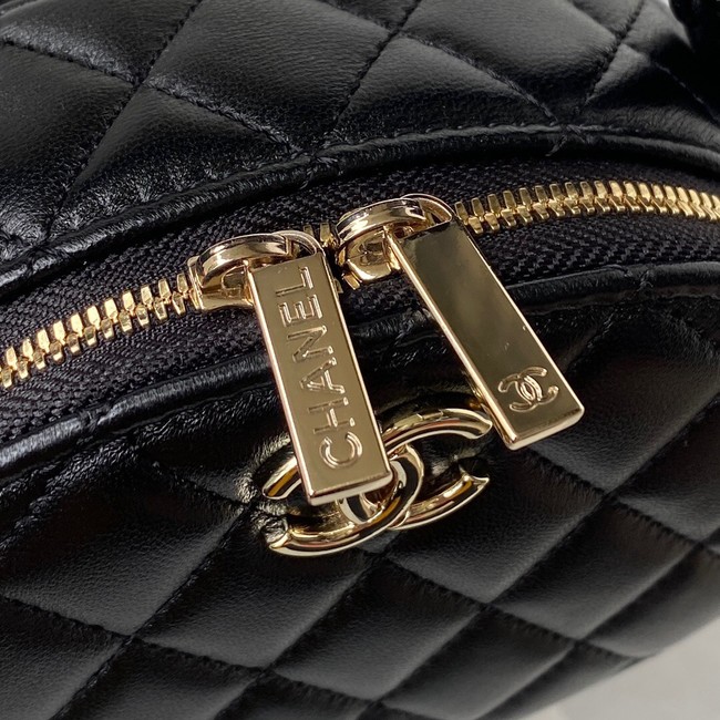 Chanel lambskin top handle bag AP27301 black