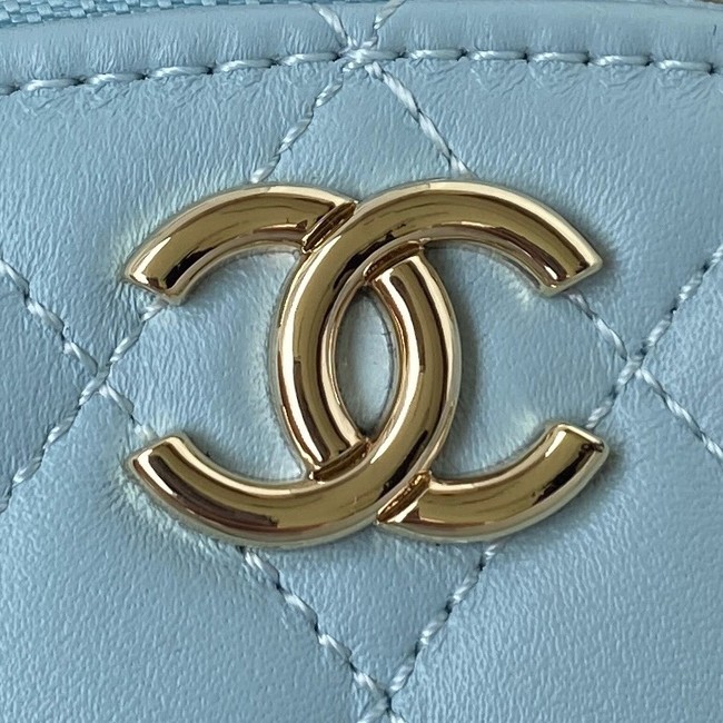 Chanel lambskin top handle bag AP27301 blue