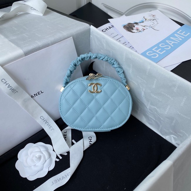 Chanel lambskin top handle bag AP27301 blue