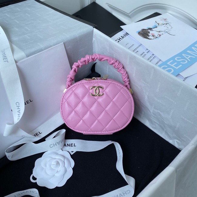 Chanel lambskin top handle bag AP27301 pink