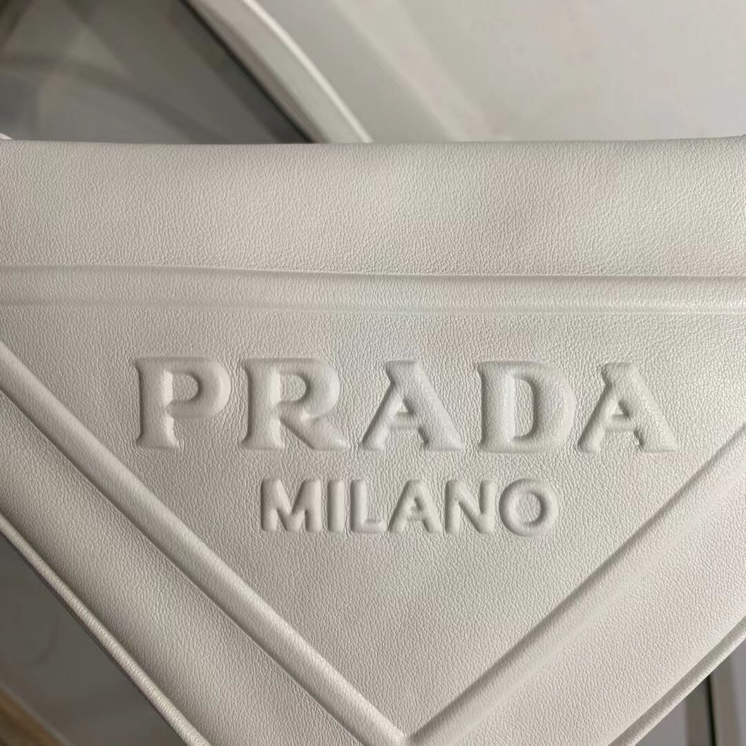 Prada Padded nappa leather handbag 1BE003 white