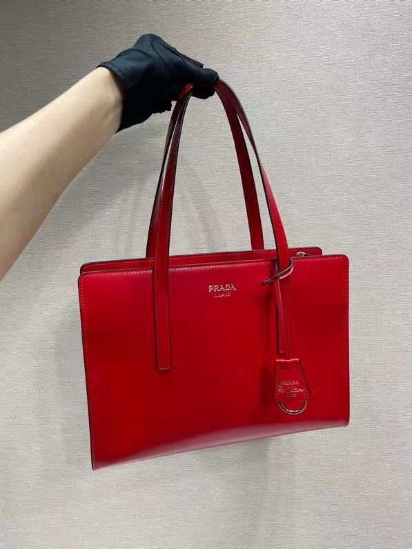 Prada Re-Edition 1995 brushed-leather medium handbag 1BA350 red