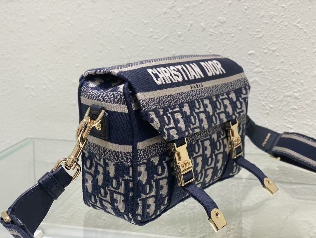 DIOR BOBBY BAG Embroidery C0803 dark blue