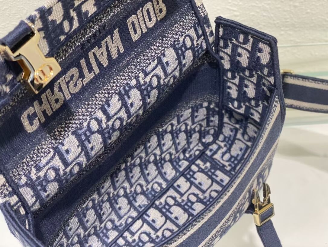 DIOR BOBBY BAG Embroidery C0803 dark blue