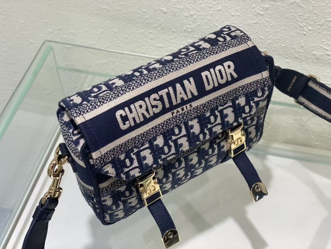 DIOR BOBBY BAG Embroidery C0803 dark blue