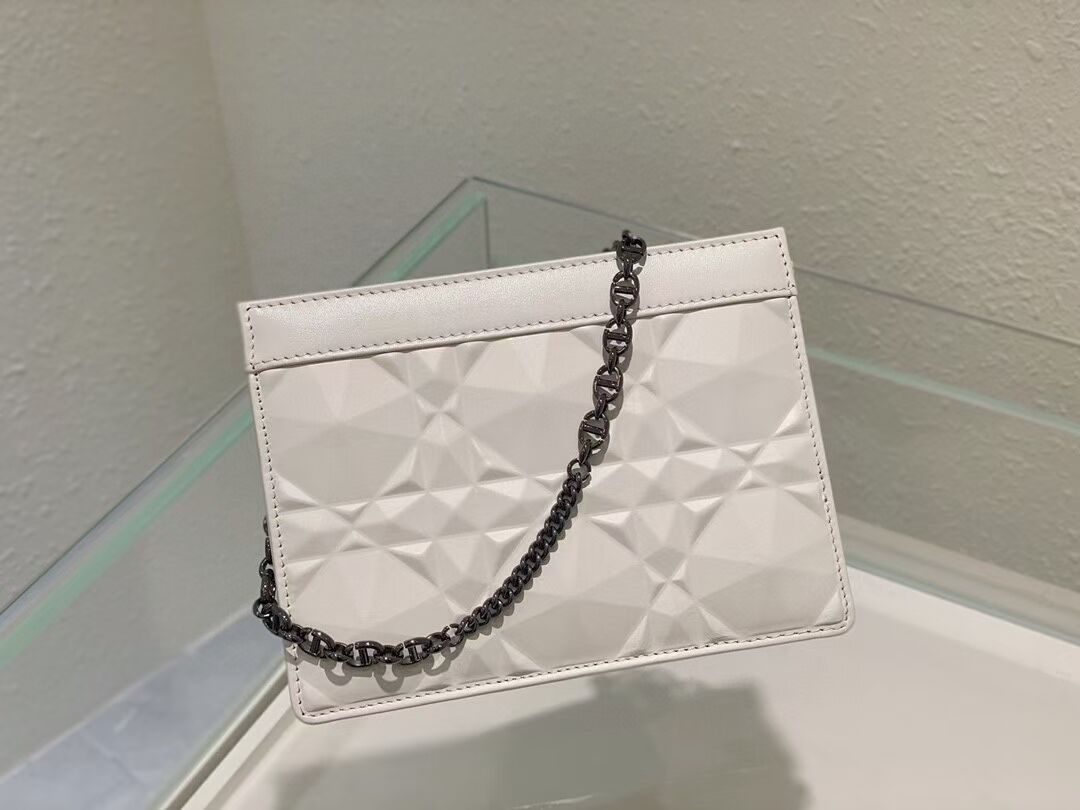 DIOR MINI BOBBY BAG Cannage Calfskin C2806 white