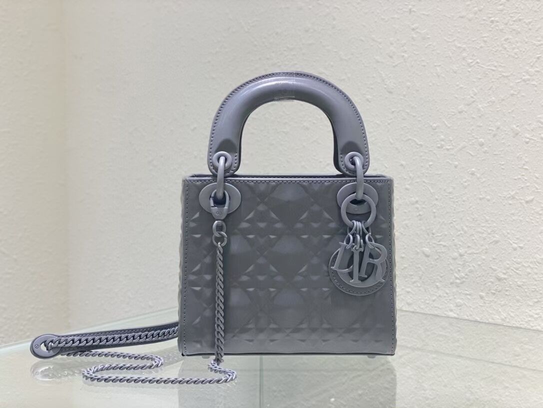 MINI LADY DIOR BAG Cannage Calfskin C2815 gray