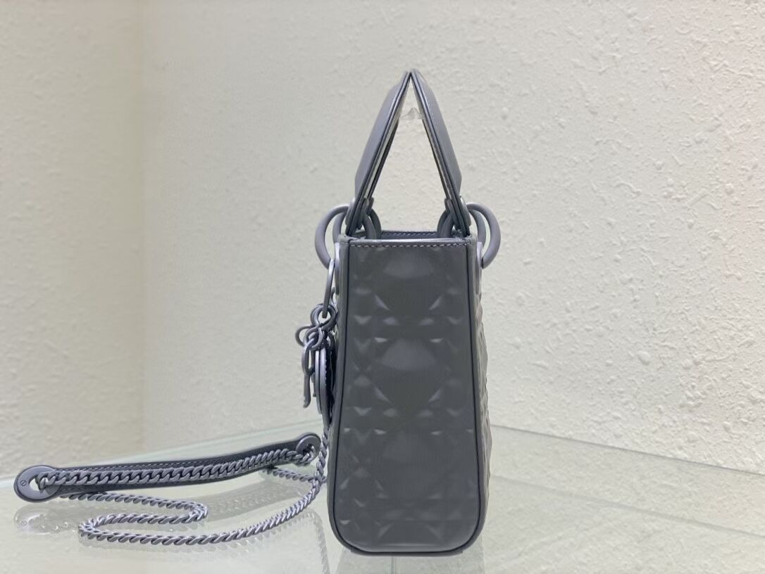 MINI LADY DIOR BAG Cannage Calfskin C2815 gray