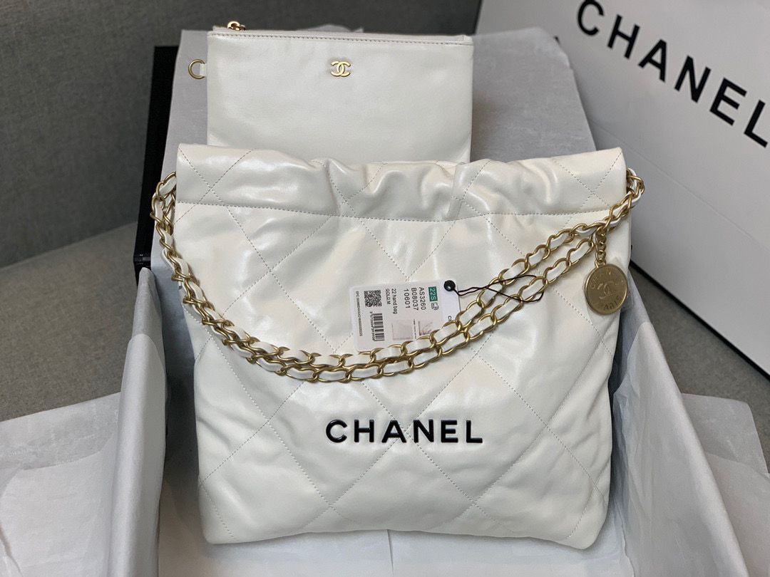 Chanel Calf leather shopping bag AS3261 White